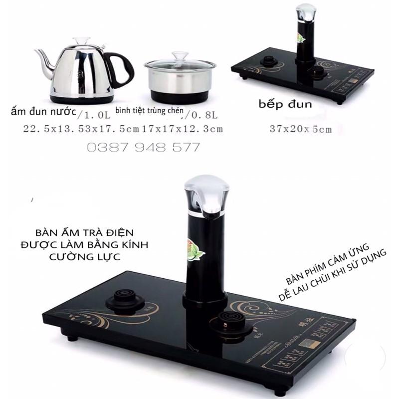 Bếp điện đun nước pha trà tại bàn Thông minh tự động xoay vòi thêm nước,trà đạo cảm ứng Siêu tốc đa năng inox màu vàng