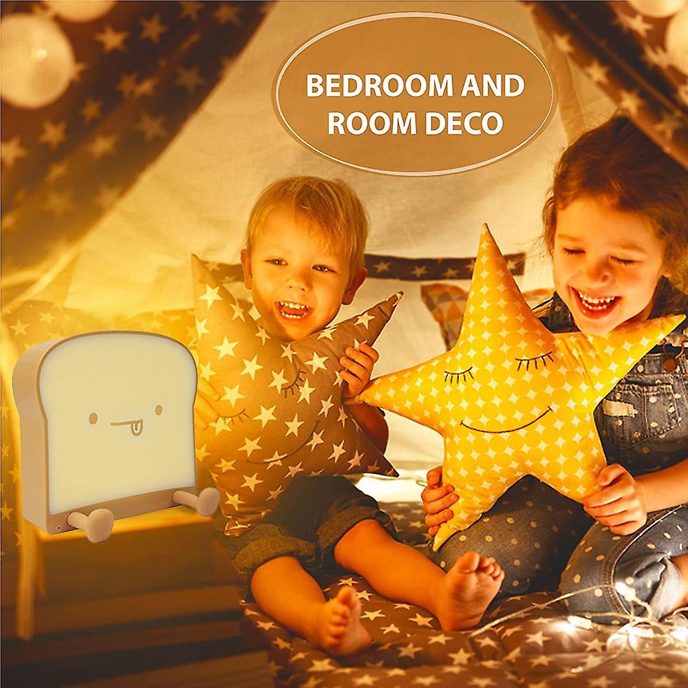 Bánh mì dễ thương LED Đèn đêm Nursery với Sạc và hẹn giờ, Đèn ngủ phòng ngủ di động