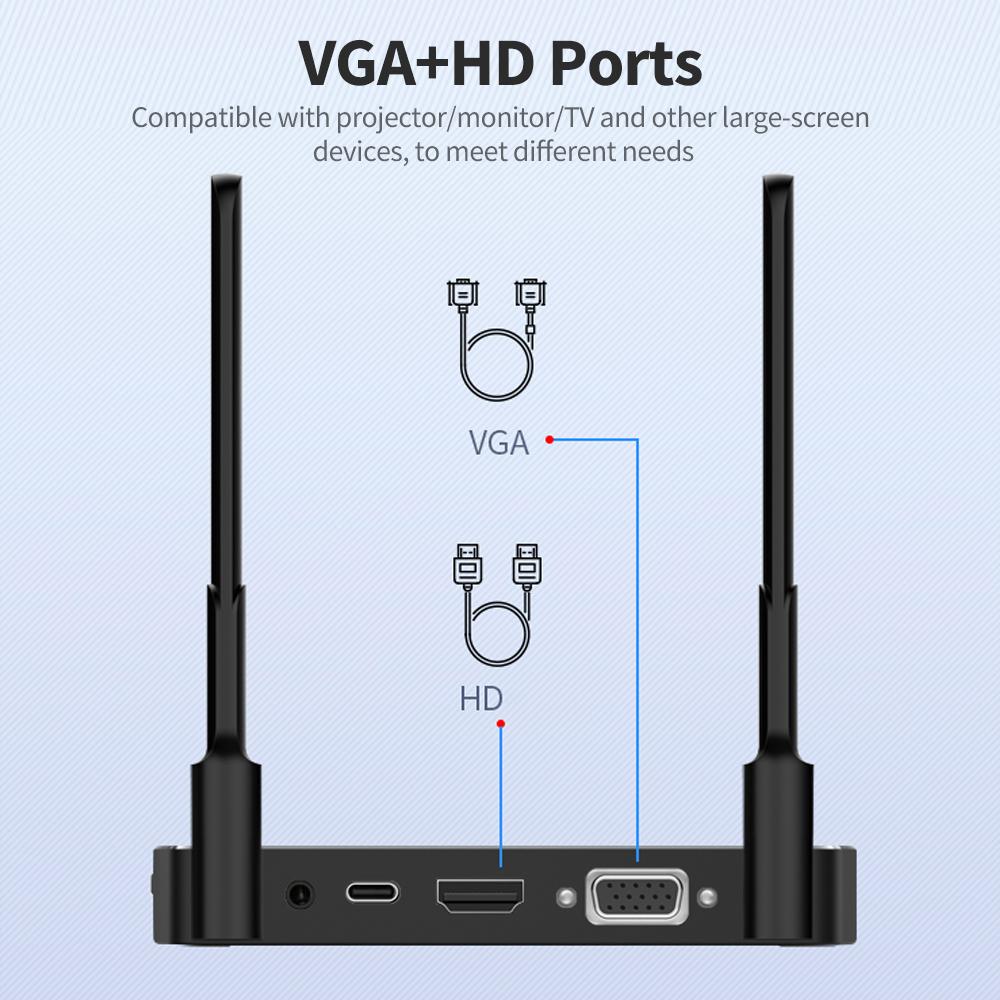 HD Wireless Transmitter Receiver Set Wireless Display Adapter Support 4K Image Long Transmission Distance Plug and Play