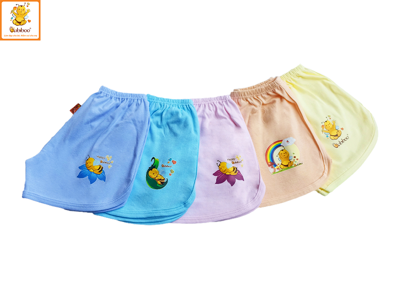 Quần đùi cho bé Babiboo quần đùi sơ sinh cotton mềm mại, thấp hút BB29