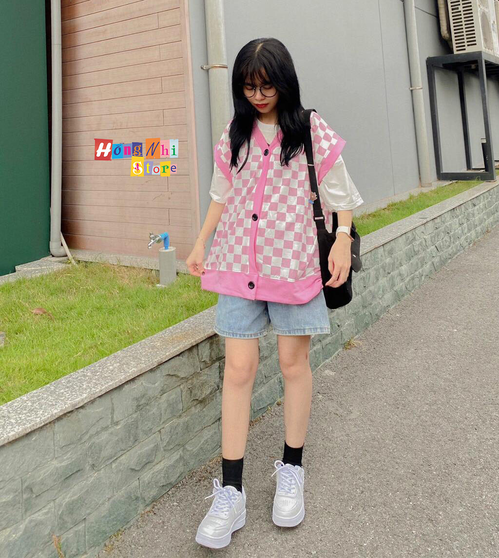 Áo Gile Caro Sát Nách Cổ Tim Gile 3D Ulzzang Unisex - MM