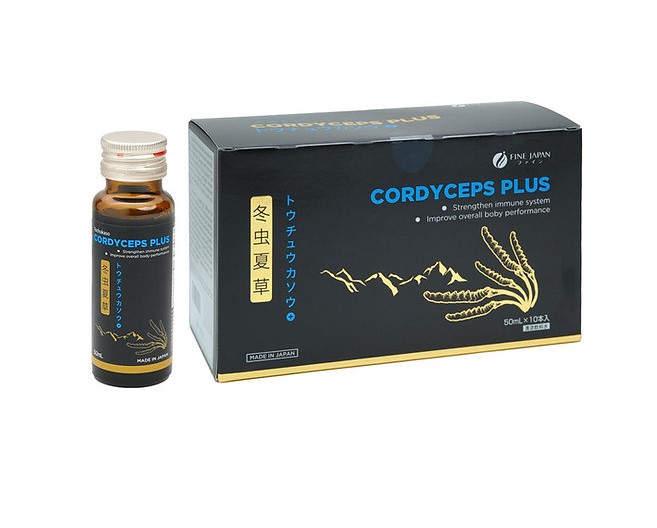 Nước Uống Đông Trùng Hạ Thảo Nhật Bản - Fine Japan Cordyceps Plus (Hộp 10 Chai x 50ml)