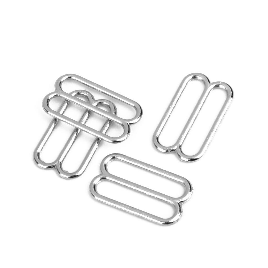 200 Pieces Silver Metal Bra Strap Adjuster Slider/O Ring Lingerie Sewing Crafts