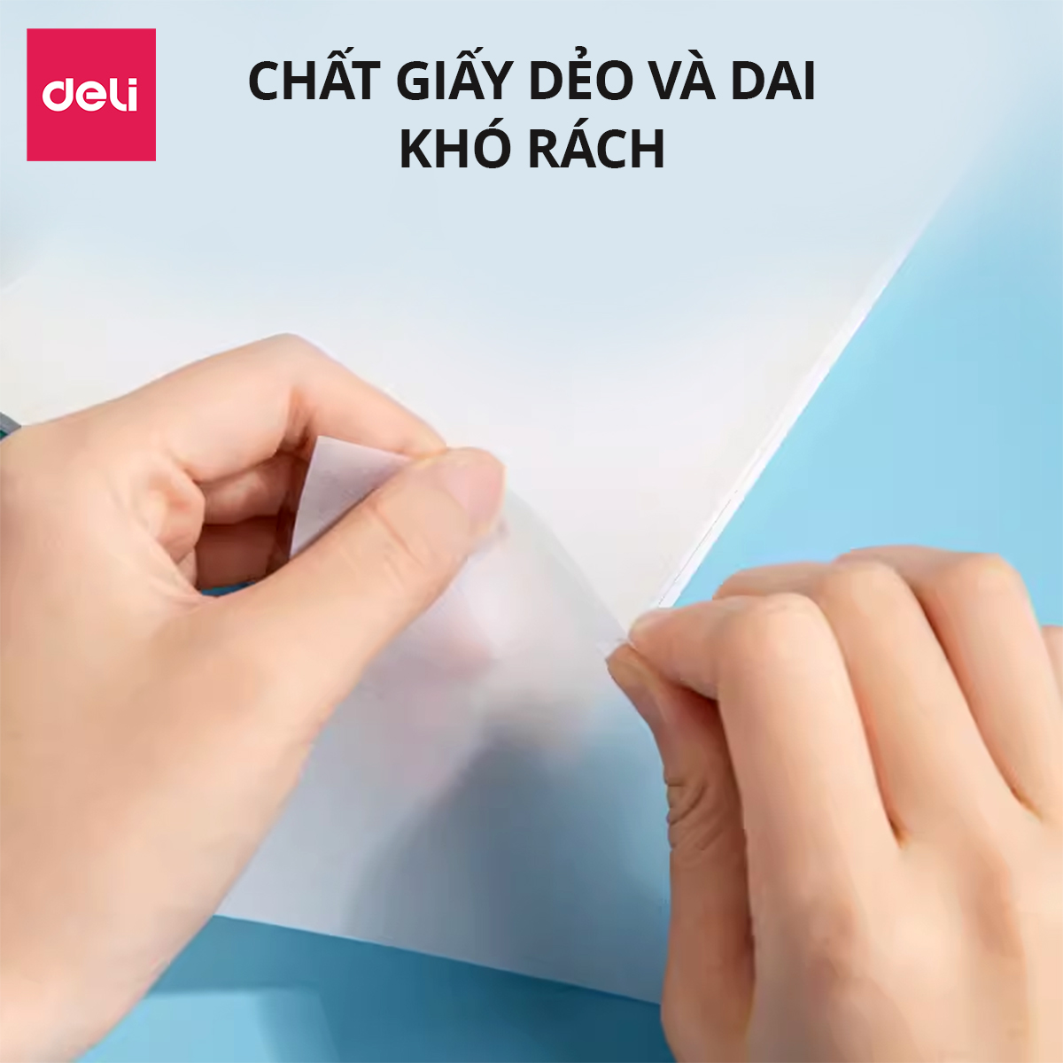 Set 50 giấy note Deli trong suốt chống nước giấy ghi nhớ ghi chú có keo dính chắc chắn cho học sinh văn phòng tiện lợi