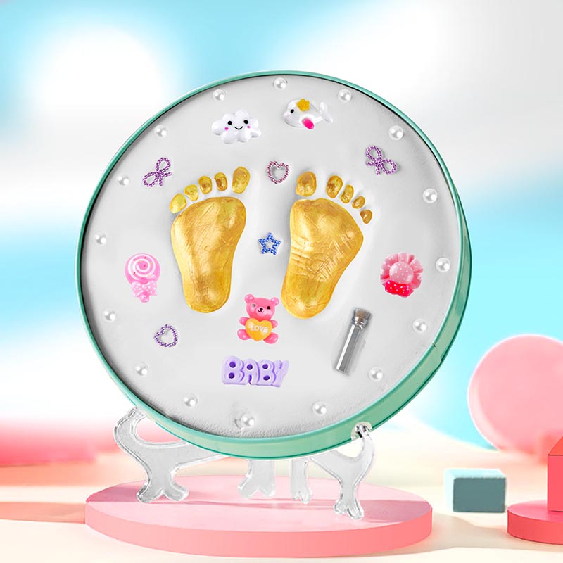 Hộp in dấu chân tay cho bé TẶNG 01 bộ dụng cụ bấm móng tay siêu cute, 01 túi đựng tỏi cho bé khi ra ngoài chơi