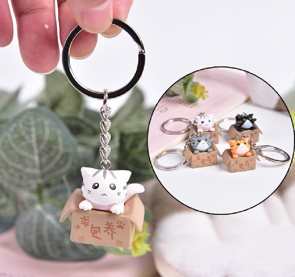 Móc Khóa Mèo Con Trong Hộp 3x2.5cm - HENRYSA