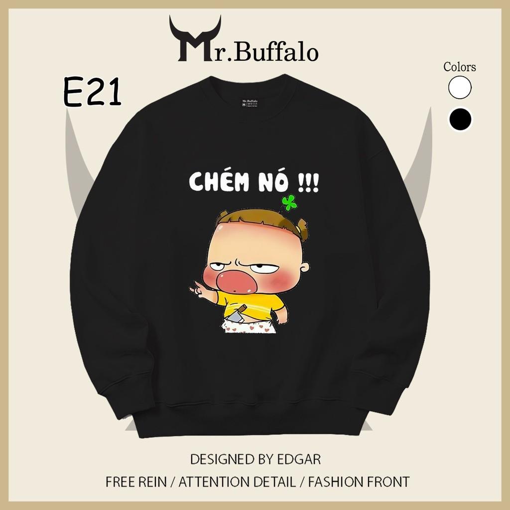 Áo dài tay nam, nữ Quỳnh Ak 2 màu đen, trắng dễ thương có bigsize Mr.Buffa