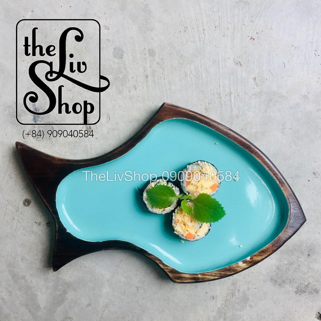 Đĩa gỗ Chú Cá Xanh