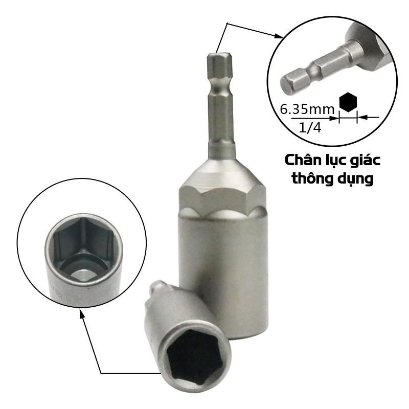 Chụp Bulong Sâu Lòng Bắn Vít Chân Lục Giác Dài 80mm Các Kích Cỡ