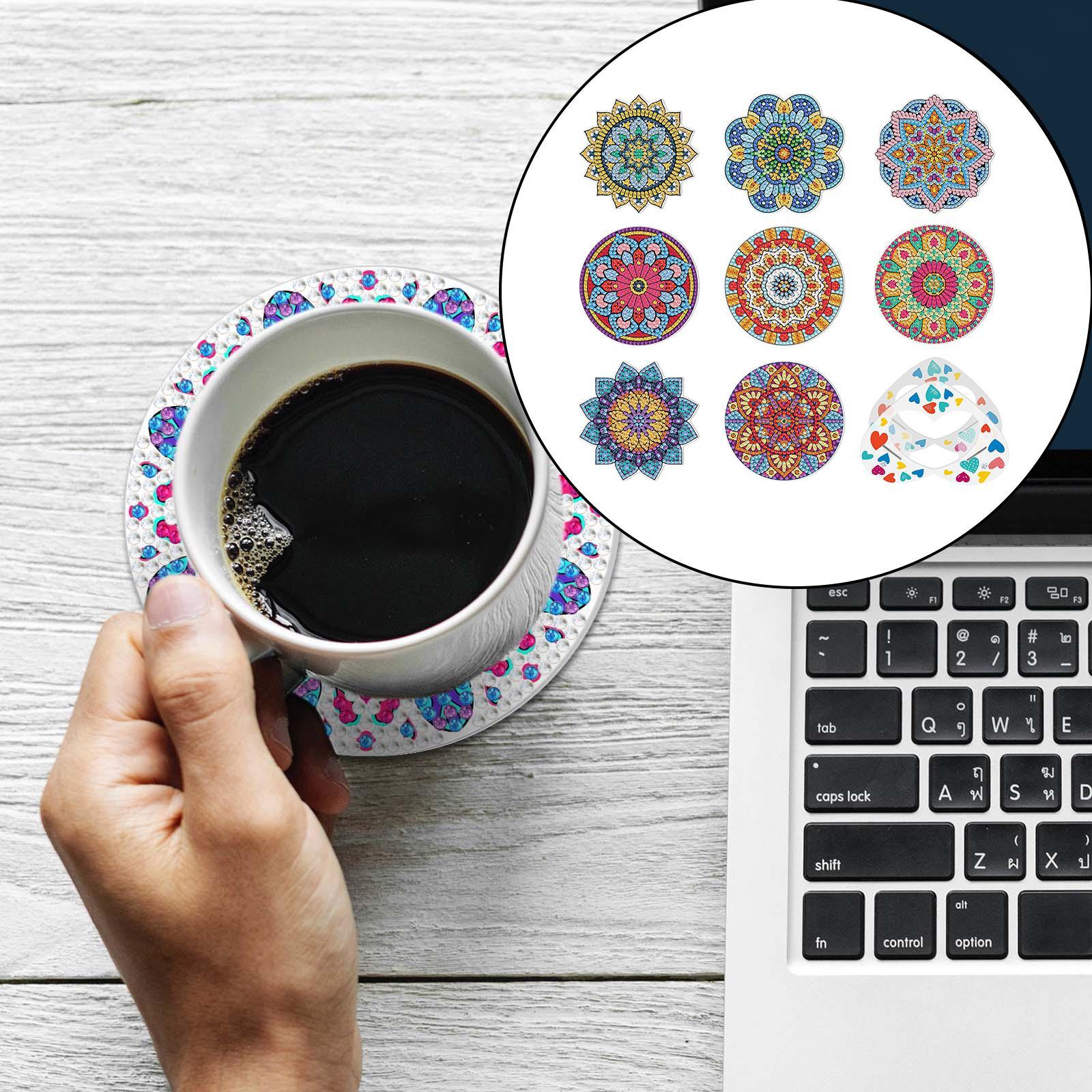 8 Pieces DIY Handmade Painting Coasters Kids for Desktop Cafe Home Decoration