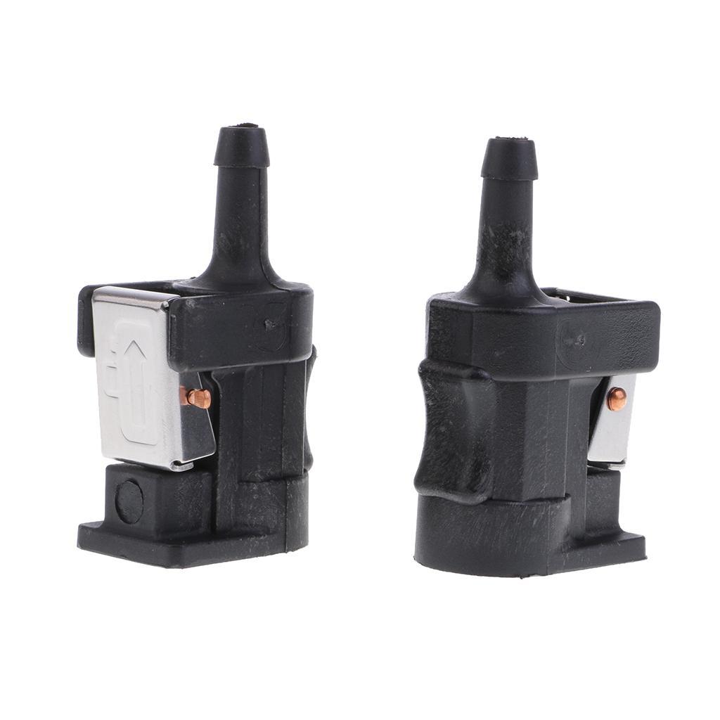 2  Line Tank Connector for  Outboard Motor Engine 6mm Hose Black