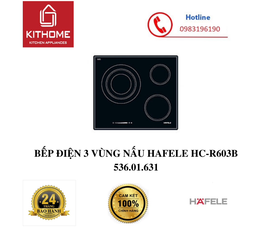 BẾP ĐIỆN 3 VÙNG NẤU HAFELE HC-R603B 536.01.631 - Hàng chính hãng