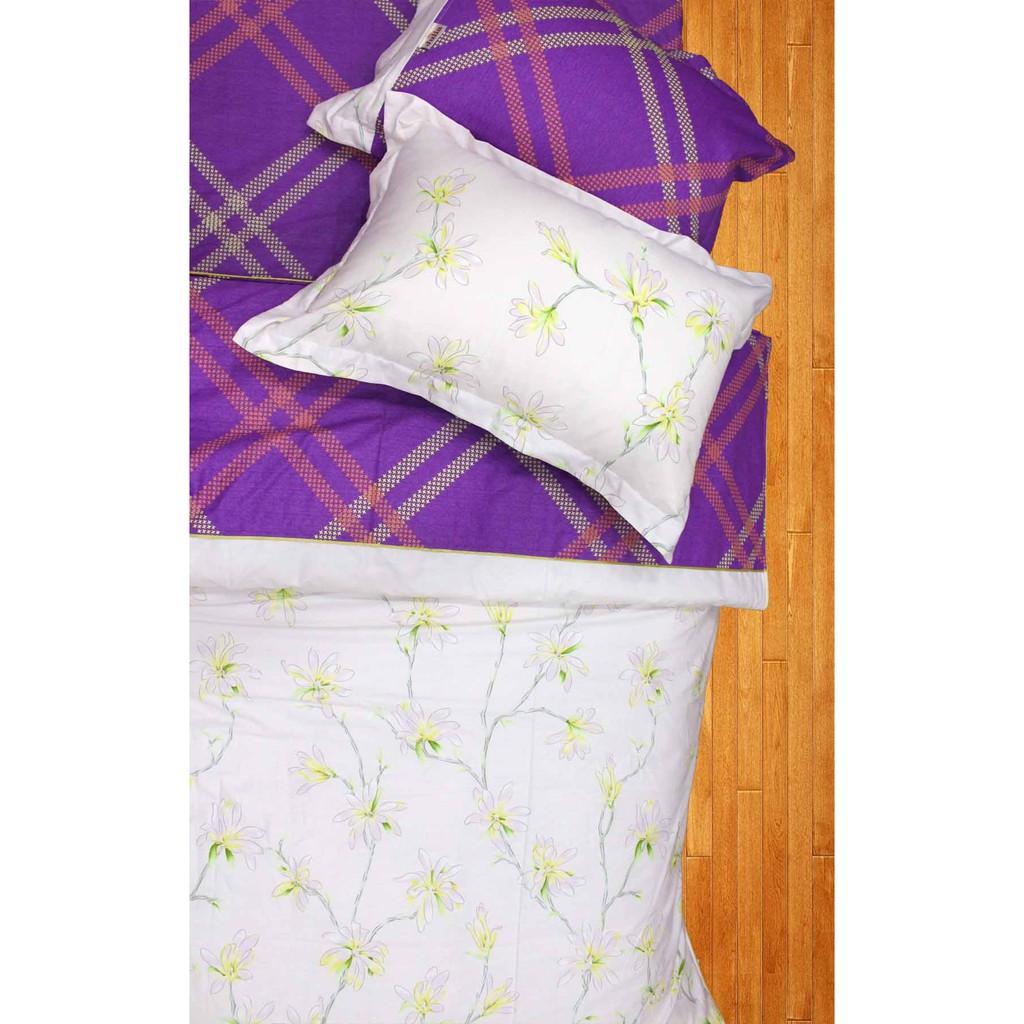 Bộ chăn ga gối drap giường 100% cotton sợi bông Hàn Quốc Julia 232P