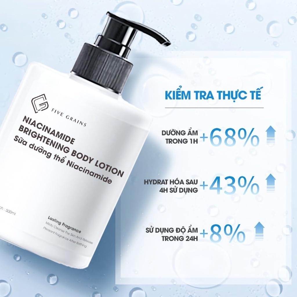 Combo sữa dưỡng thể, sữa tắm dưỡng trắng Niacinamide 500ml