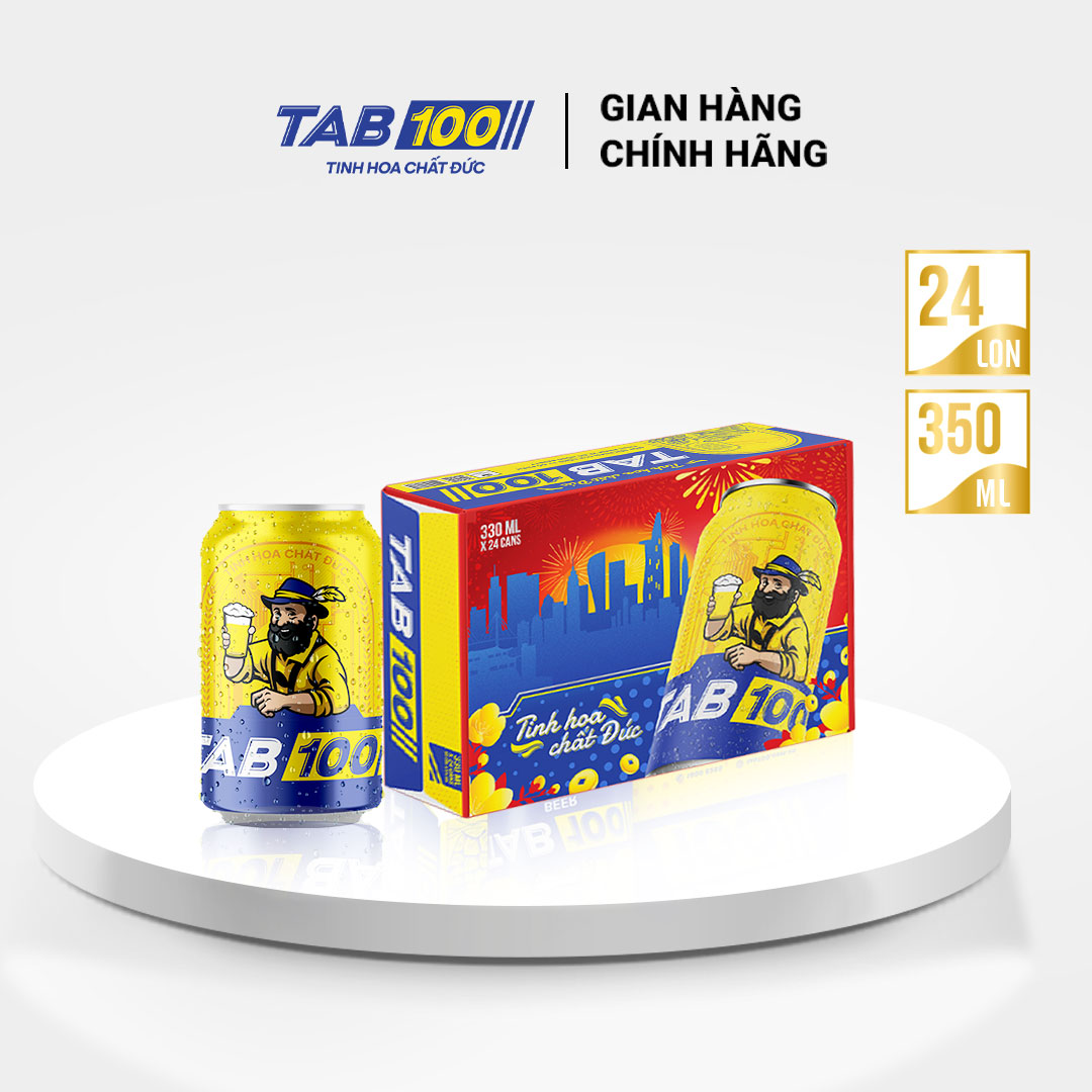 Bia lon TAB 100 thùng 24 lon (330ml/lon)