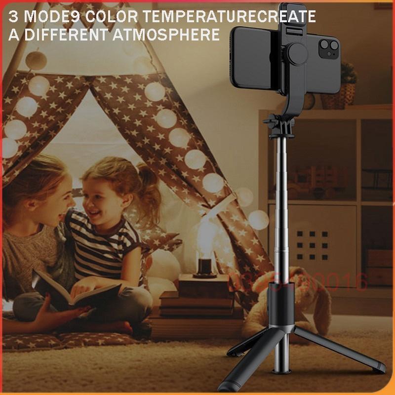 Gậy chụp ảnh tự sướng Selfie Bluetooth Q02S có đèn LED trợ sáng chân đế Tripod