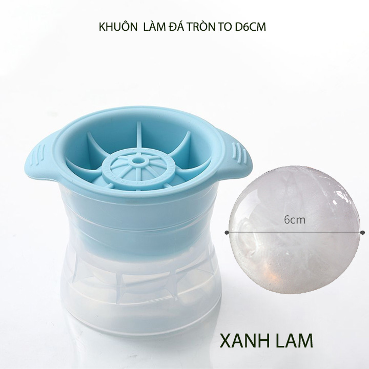 Khuôn làm đá tròn to D6cm, vật liệu nhựa TPR-PP chịu nhiệt