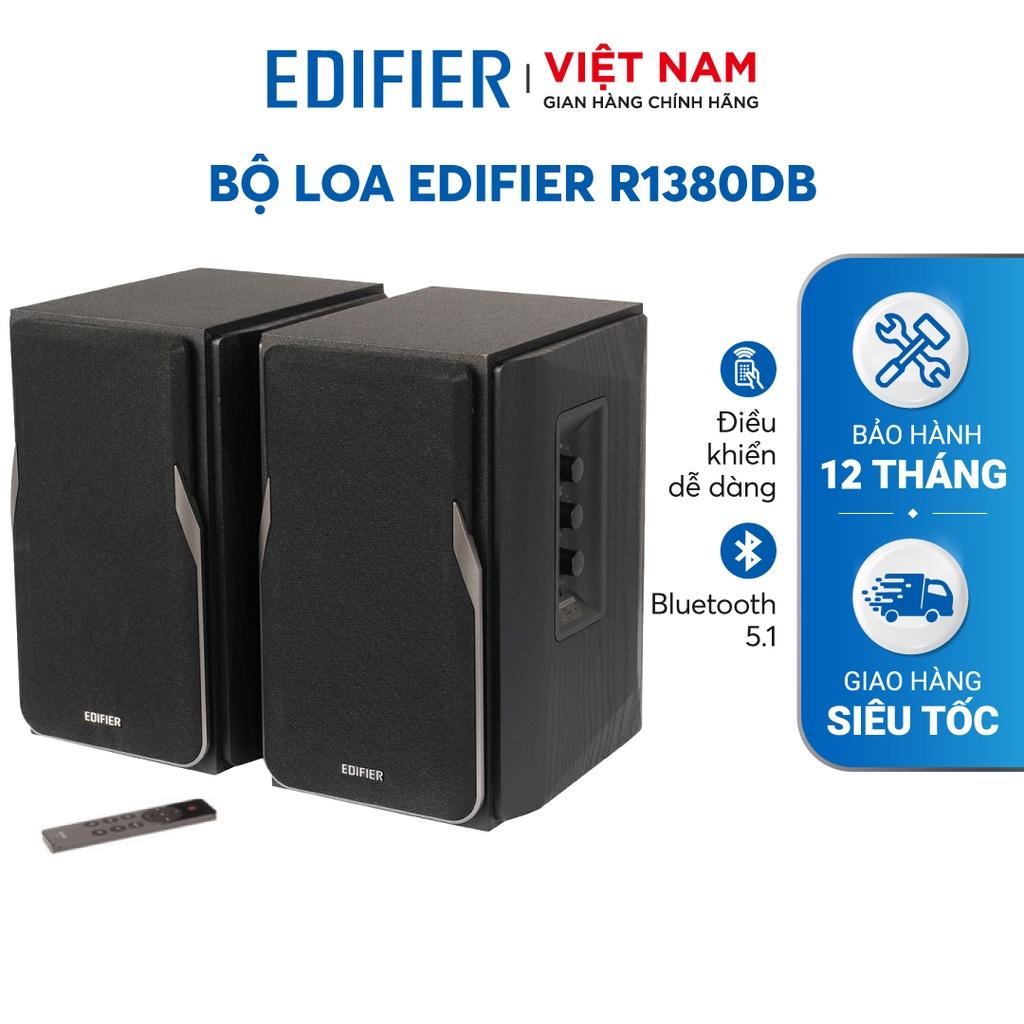 Bộ loa Bluetooth 5.1 EDIFIER R1380DB Công suất 42W - Vỏ gỗ chống dội âm, Chip âm thanh aptx Kèm điều khiển - Hàng Chính Hãng - Bảo Hành 12 Tháng