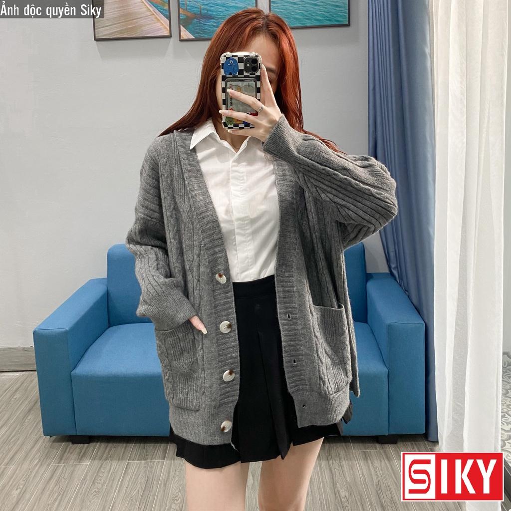 Áo cardigan len thừng dáng dài form rộng, cadigan phong cách hàn quốc len dày dặn KL12