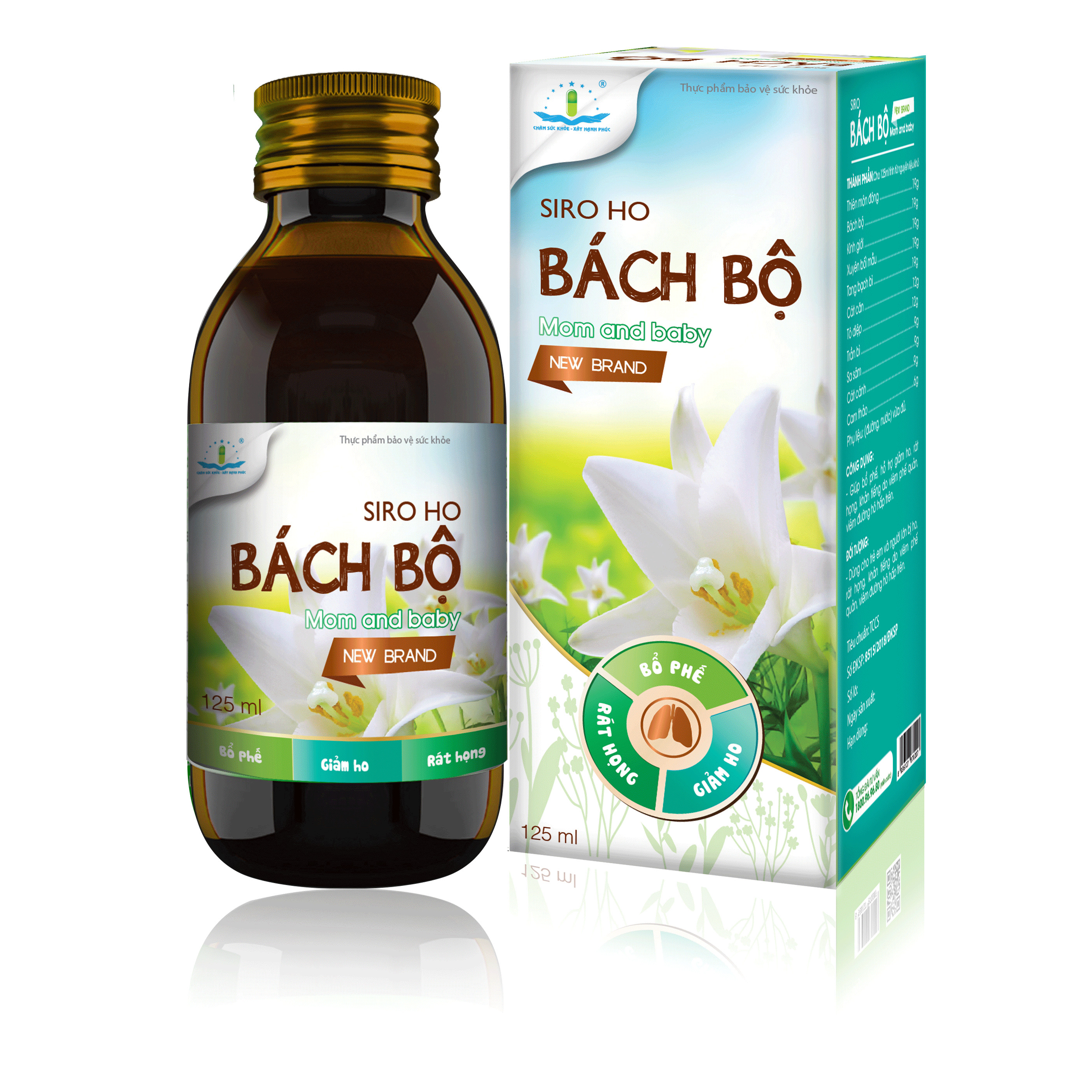 SIRO HO BÁCH BỘ MOM AND BABY NEW BRAND Hỗ Trợ Giảm Ho, Đau Rát Họng, Khản Tiếng, Viêm Đường Hô Hấp Trên