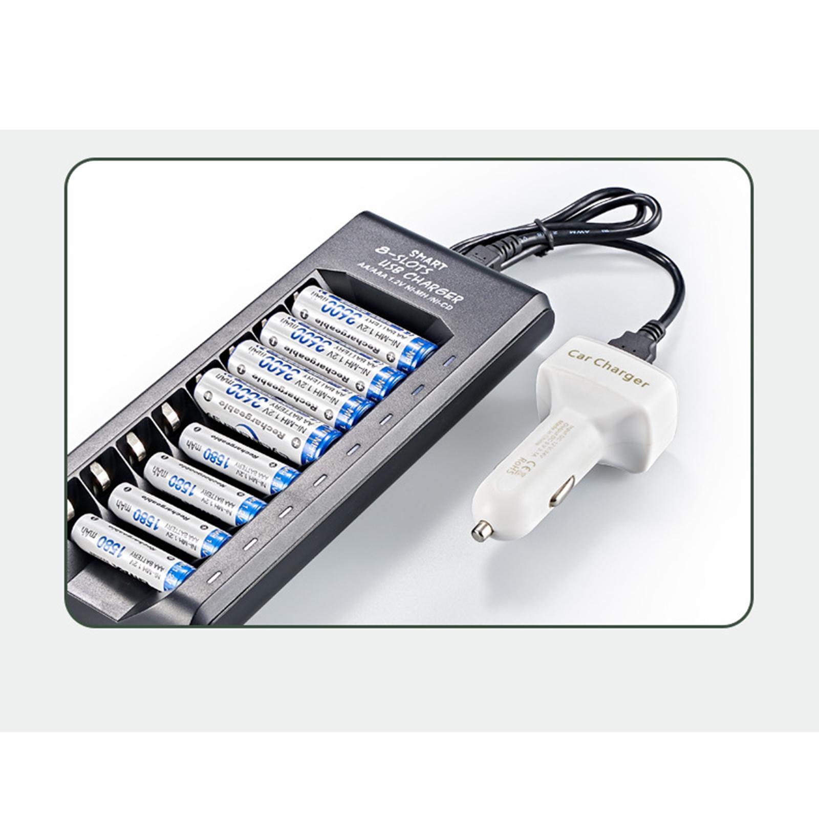 8-slot 1.2V AA/AAA Battery Rechargeable USB Charger