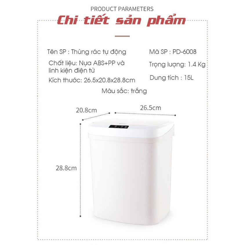 Thùng rác tự động 15L (Nạp sạc)