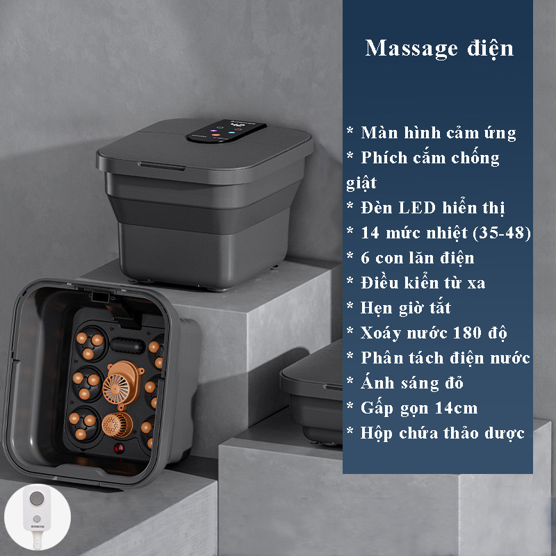 Máy Ngâm Chân Massage Nhiệt Dung Tích 8L Chigo Có Sục Khí Và Con Lăn Mát Xa Chân Bồn Ngâm Chân Gấp Gọn Tiện Lợi Kiêm Chậu Ngâm Chân Công Suất 500W Cải Thiện Giấc Ngủ Loại Bỏ Tế Bào Chết Giảm Đau Mỏi Đôi Chân - ML048