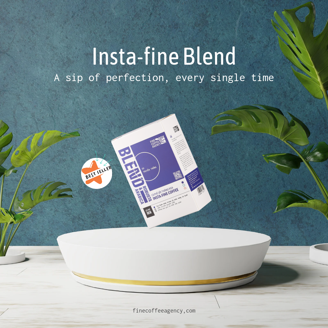 Hộp 12 Gói Cà phê Hòa Tan Pha Lạnh Insta-Fine Blend Robusta &amp; Arabica