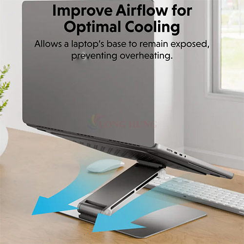 Giá đỡ Laptop/máy tính bảng HyperSpace Flexible Angles Ergonomic Laptop Stand HS1150GYGL - Hàng chính hãng