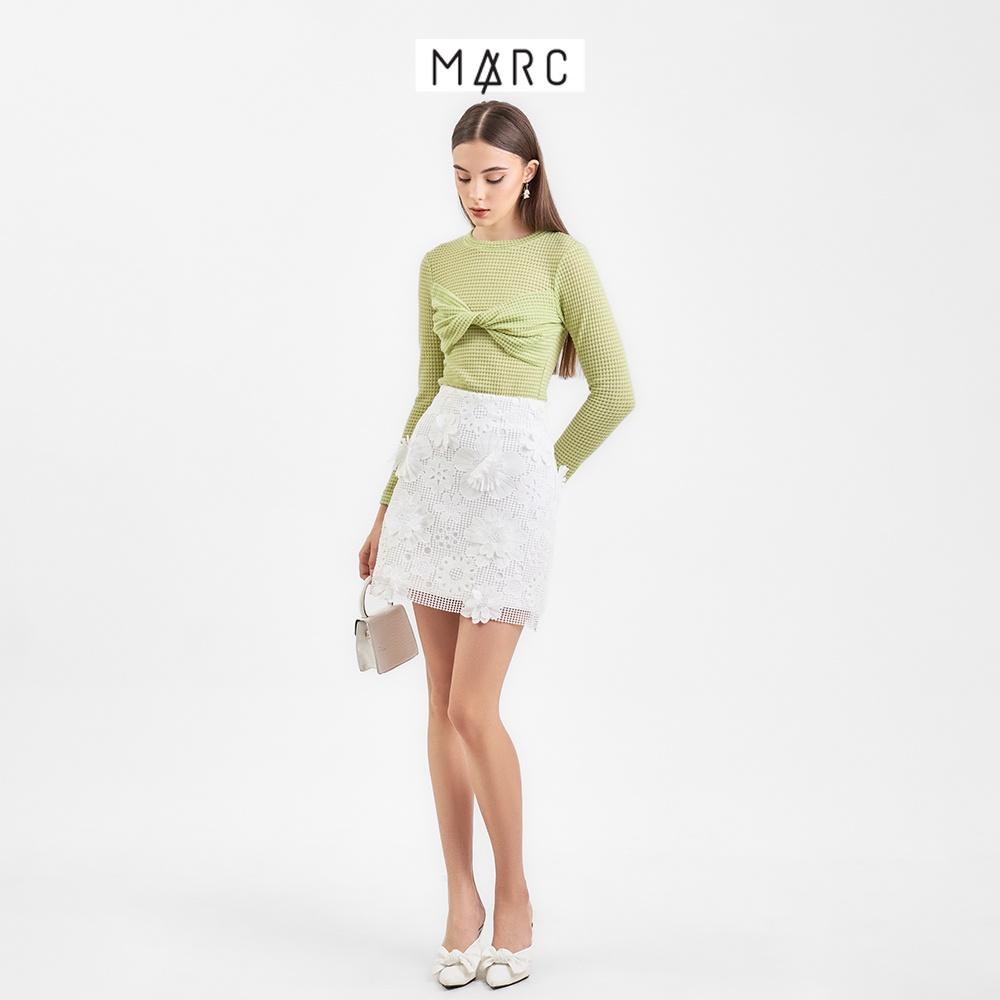 Áo kiểu tay dài nữ MARC FASHION form ôm phối xoắn ngực FASH111122