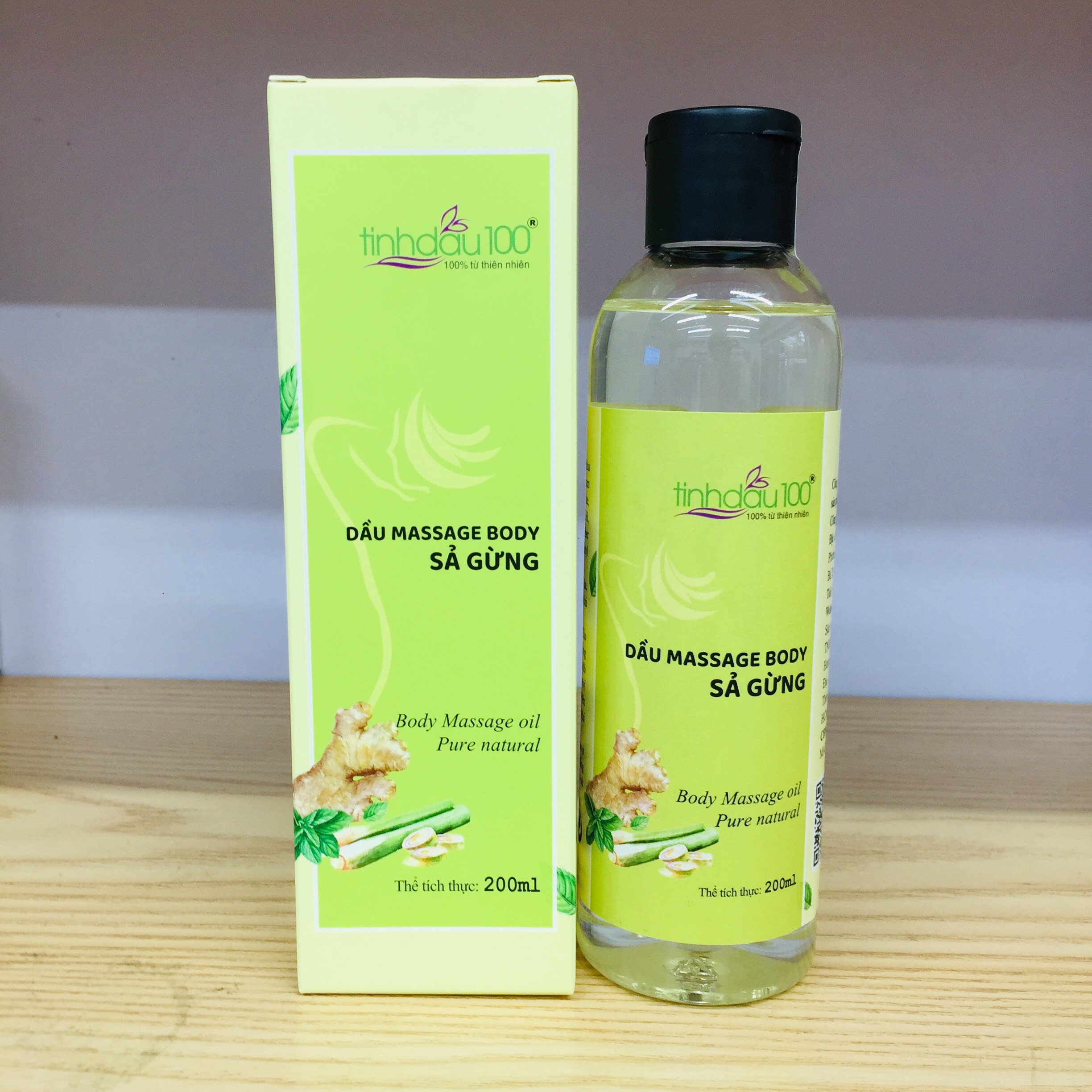 Dầu massage body Sả Gừng giảm cảm giác mệt mỏi vai gáy, lưng, đầu gối Tinh Dầu 100 200ml