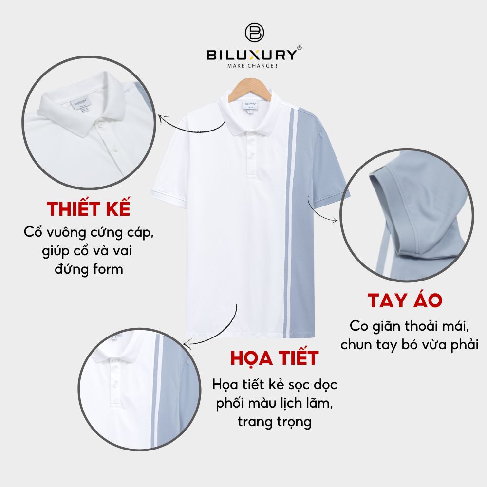 Áo polo nam Biluxury 7APCT005XAH form slimfit ôm vừa tôn dáng trẻ trung năng động