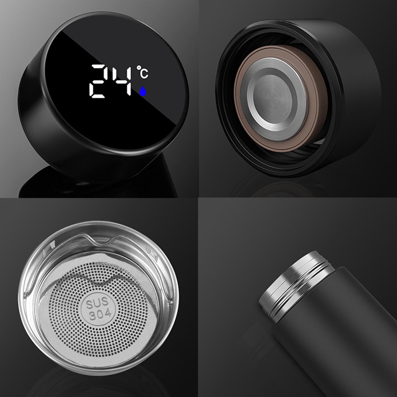 Bình cà phê cách nhiệt chân không có bộ lọc có thể tháo rời, mặt đèn LED hiển thị Temp Travel Slim Coffee