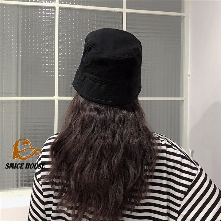 Mũ bucket vành phẳng form ngắn Nhật Bản che mặt nón tai bèo nam nữ vành phẳng chống nắng phong cách hiphop freesize - Smice House