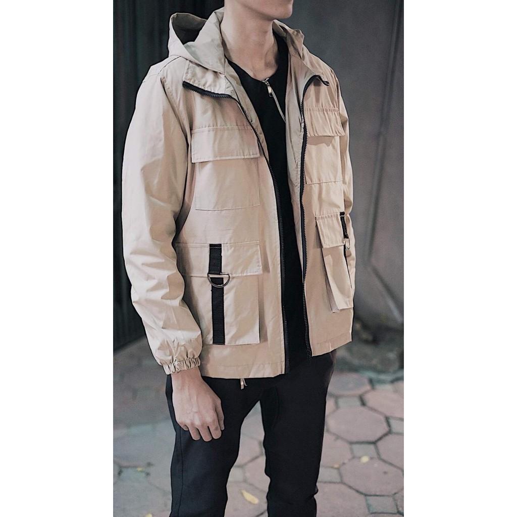 ÁO KHOÁC KAKI TÚI HỘP PHỐI TAY THUN TP