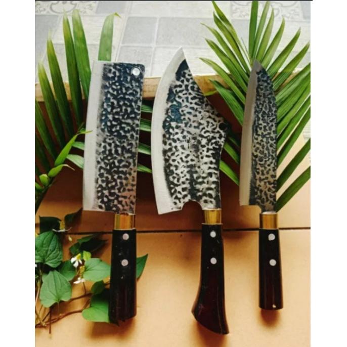 Bộ dao thép nhíp ô tô dập vân chống dính 2 mặt hàng loại 1