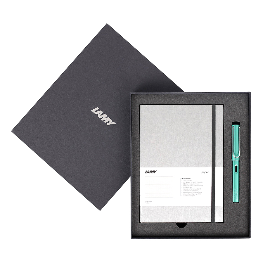 Gift Set Lamy Notebook A5 Softcover Grey + Lamy Al-Star Bluegreen - GSNAl0011