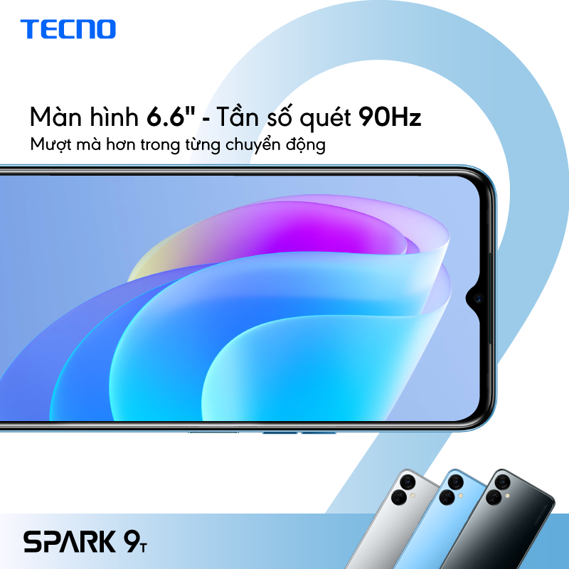 Điện thoại thông minh Tecno Spark 9T 4GB/64GB - Camera selfie 32MP - Hàng Chính Hãng