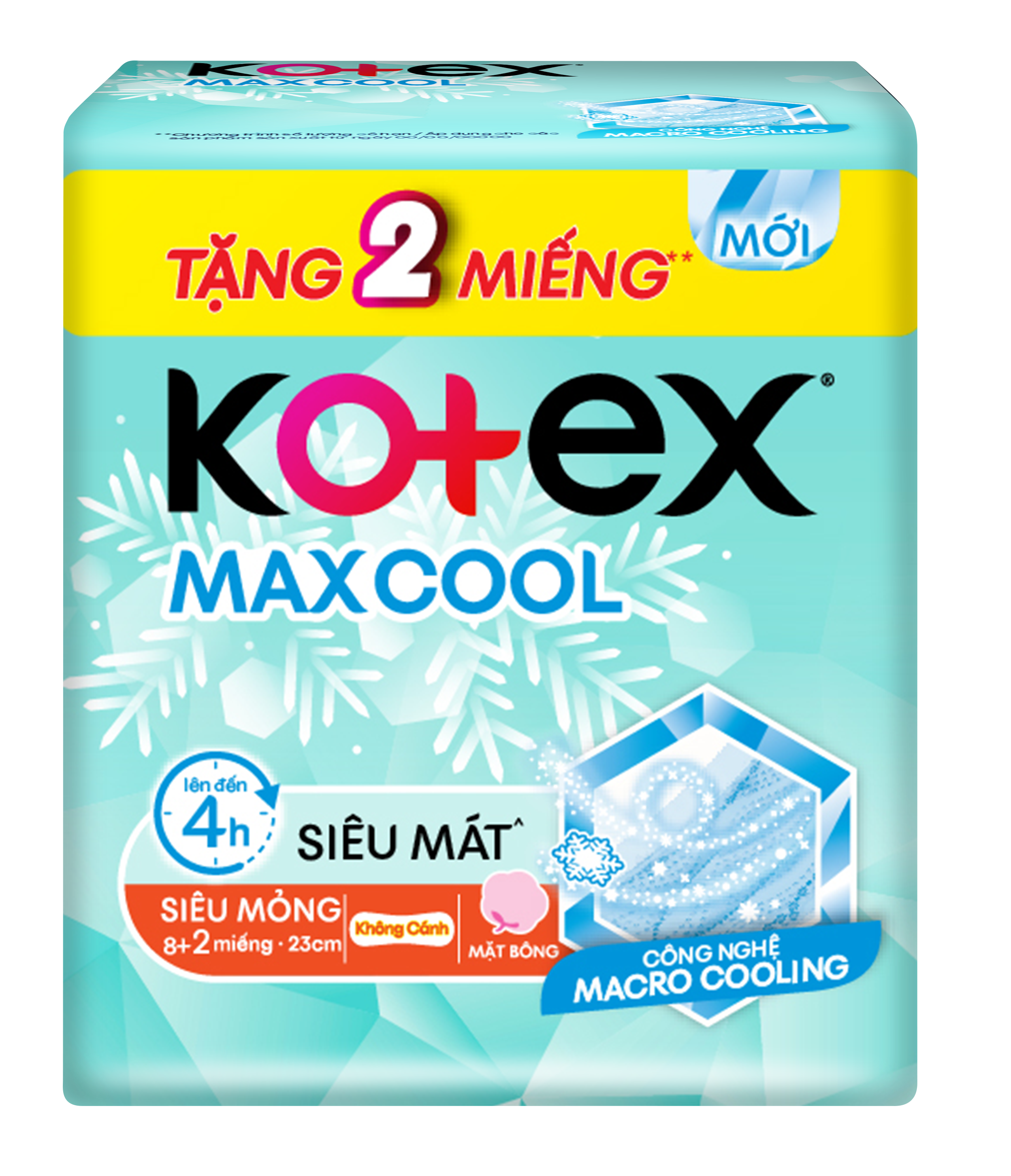 Combo 8 gói Băng Vệ Sinh Kotex Max Cool Siêu Mỏng  Không Cánh 23cm 8 miếng