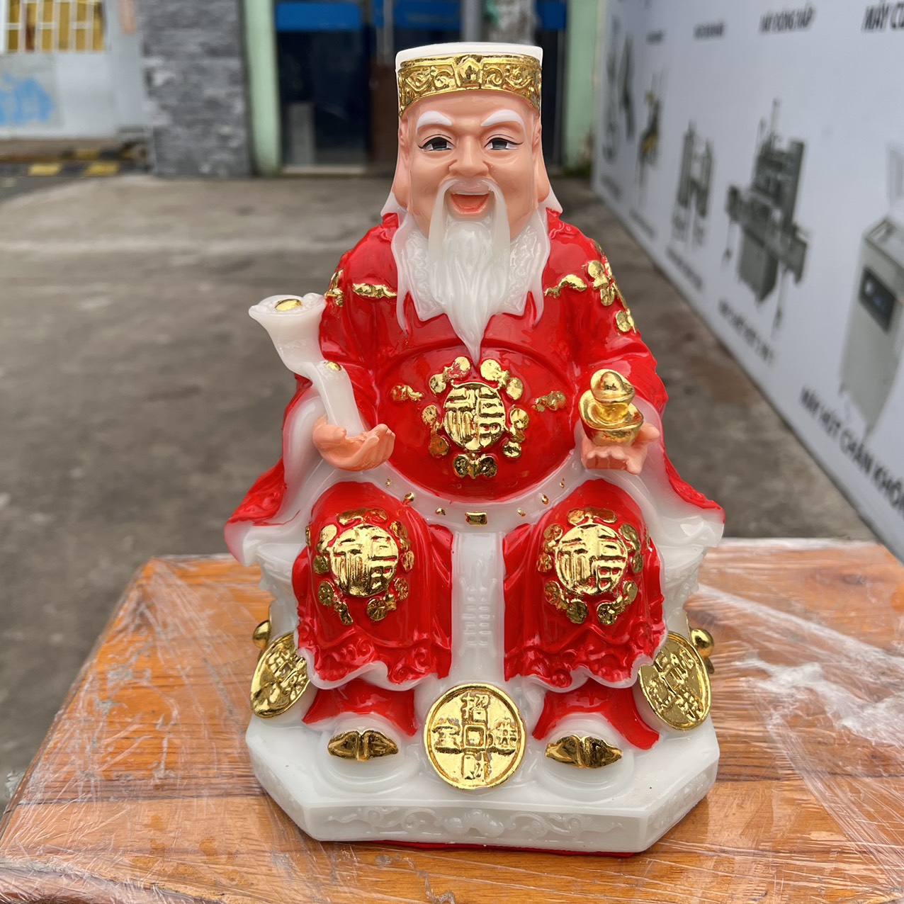 Tượng Thần tài Thổ Địa đá Việt Nam cao 25cm