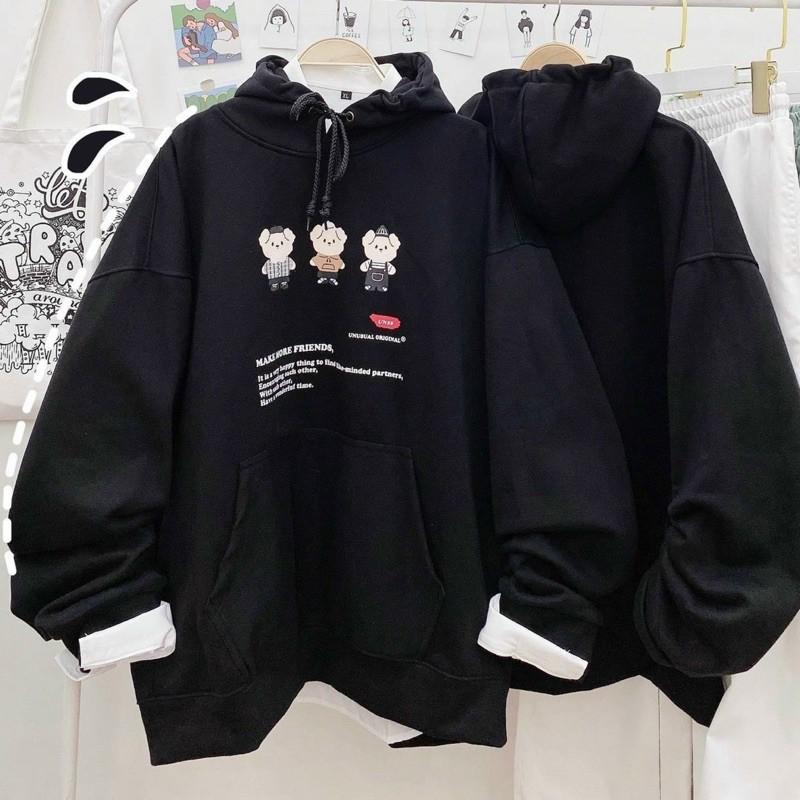  Áo khoác Hoodie Family Bear tay phồng