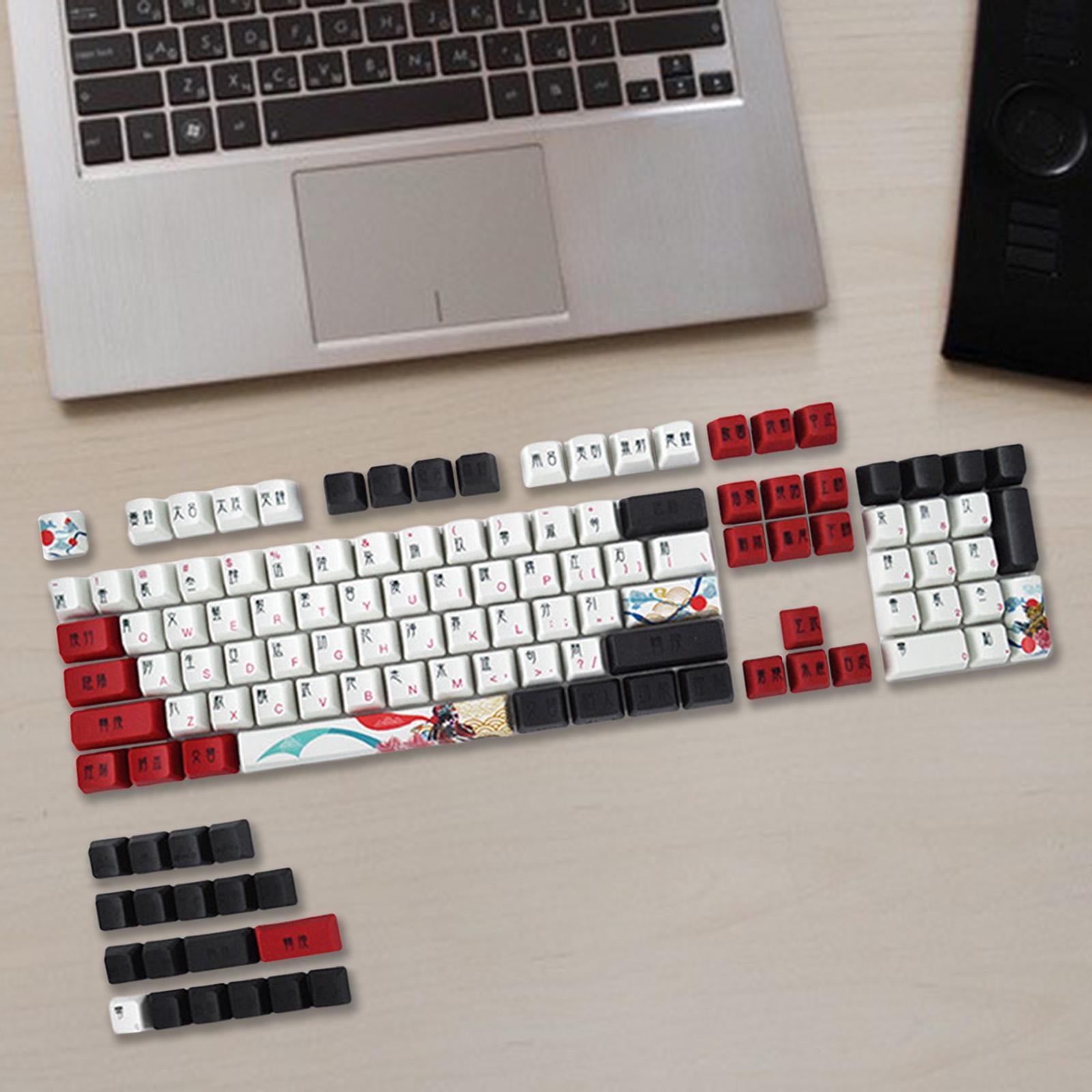 123 Keys PBT Key Caps for 61 64 68 87 96 98 108 Dye Sublimation