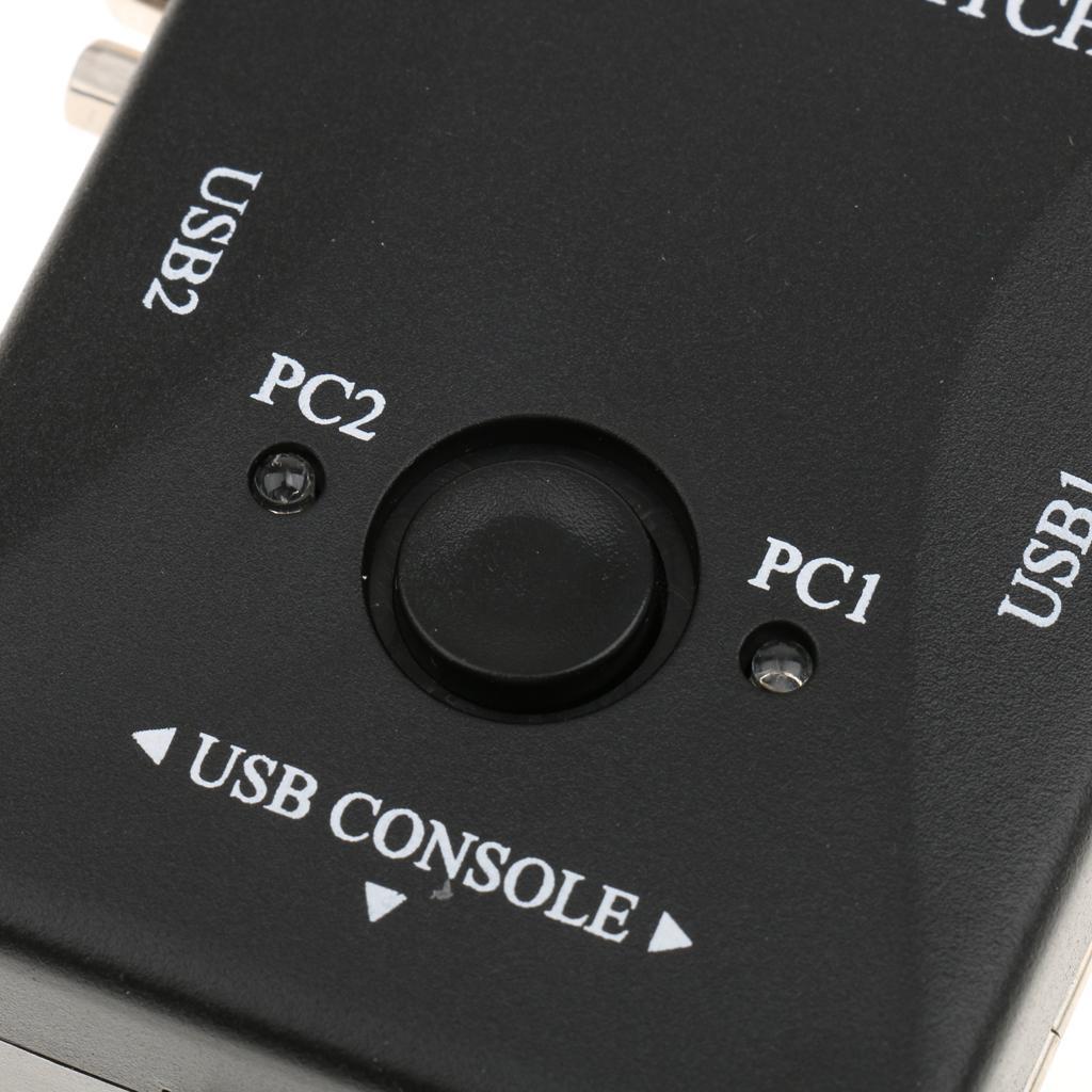 2 Port USB VGA KVM Switch with Cables Mouse Keyboard Monitor Plug & Play