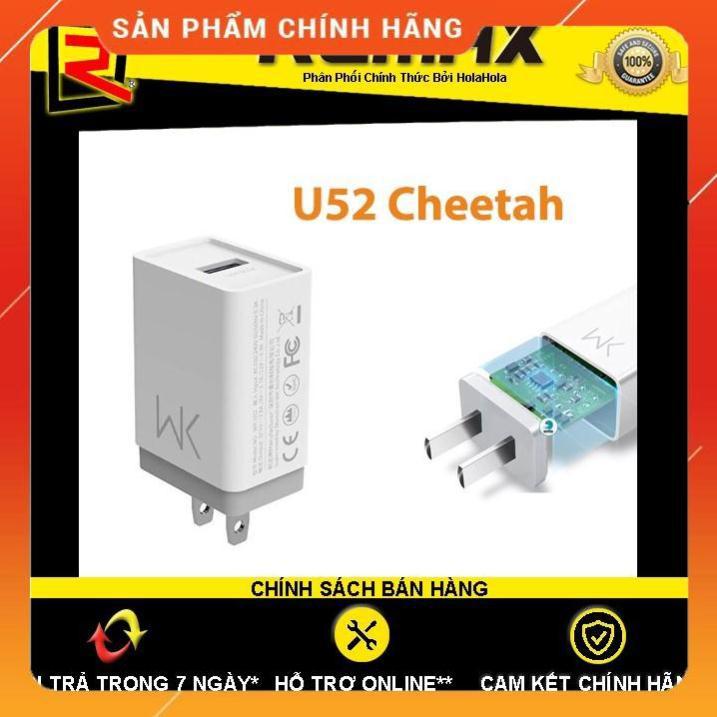 Cóc sạc Remax WK WP-U52 Cheetah hỗ trợ sạc nhanh QC 3.0 - Hàng chính hãng