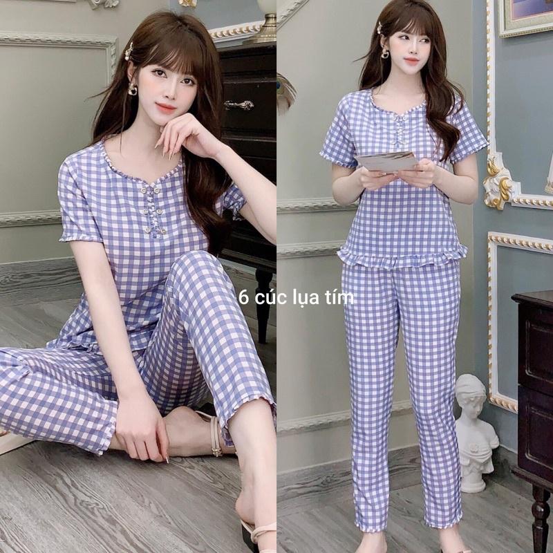 Đồ bộ mặc nhà lụa hàn cực đẹp, chất lụa