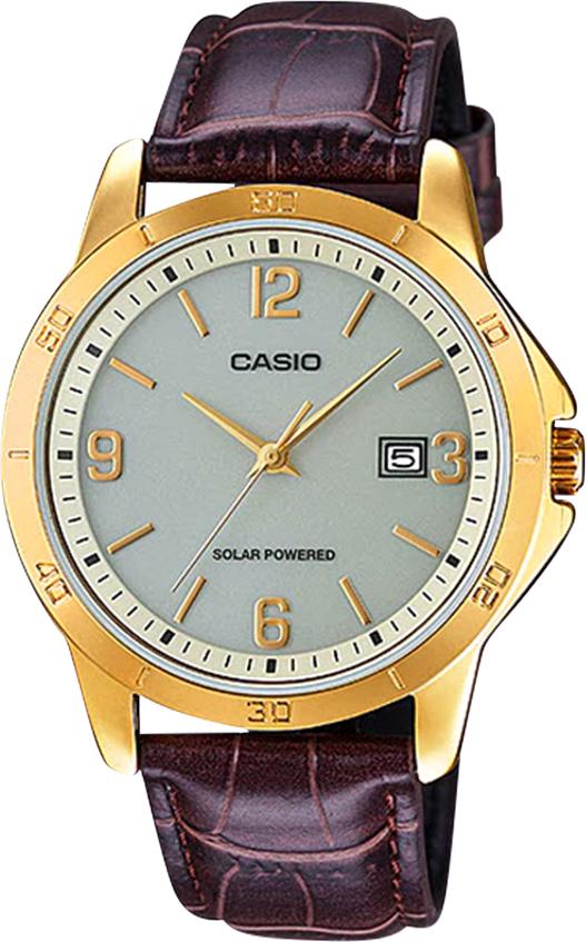 Đồng Hồ Nam Dây Da Pin Năng Lượng Mặt Trời  Casio MTP-VS02GL-9ADF (31mm) - Nâu