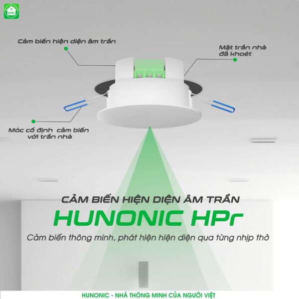 Cảm Biến Hiện Diện Hunonic HPR Âm Trần - Tự Động Hóa Mọi Không Gian - Tiết Kiệm Điện Tối Ưu
