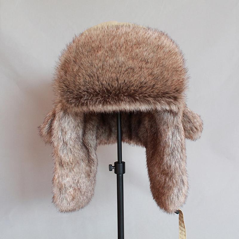 Unisex Giữ Ấm Mùa Đông Nga Nón Lông Thú Giả Bẫy Bắt Mũ dành cho Nam Nữ Chống Gió Máy Bay Ném Bom Nón Ushanka Tai Vạt