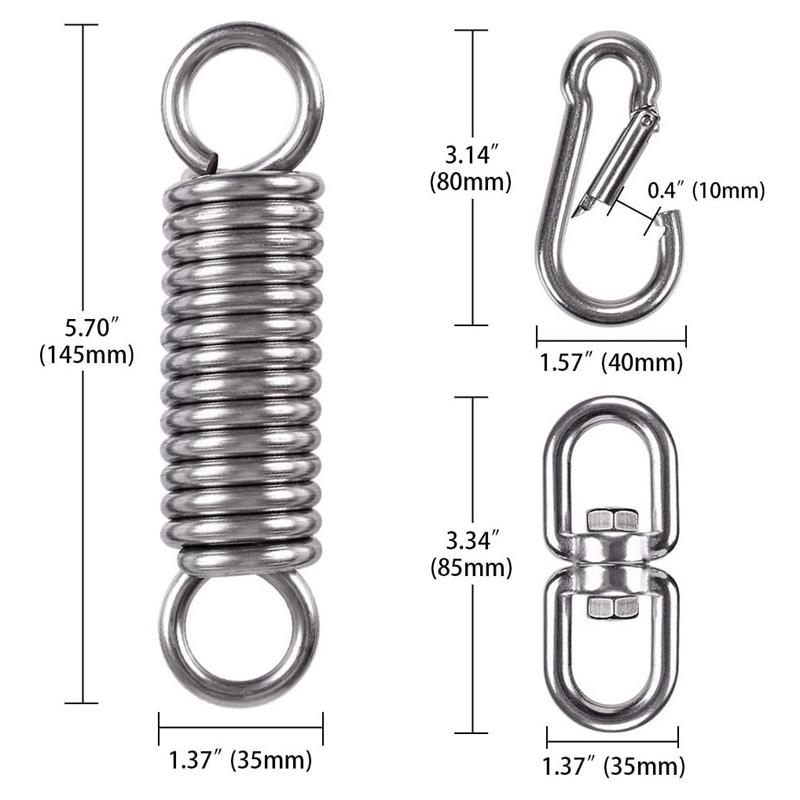 Hiên Nhà Vòng Lắc Lò Xo Treo Bộ Với Hạng Nặng Treo Xoay Xoay Và 2 Ốp Móc Móc Đa Năng Cho Võng Ghế