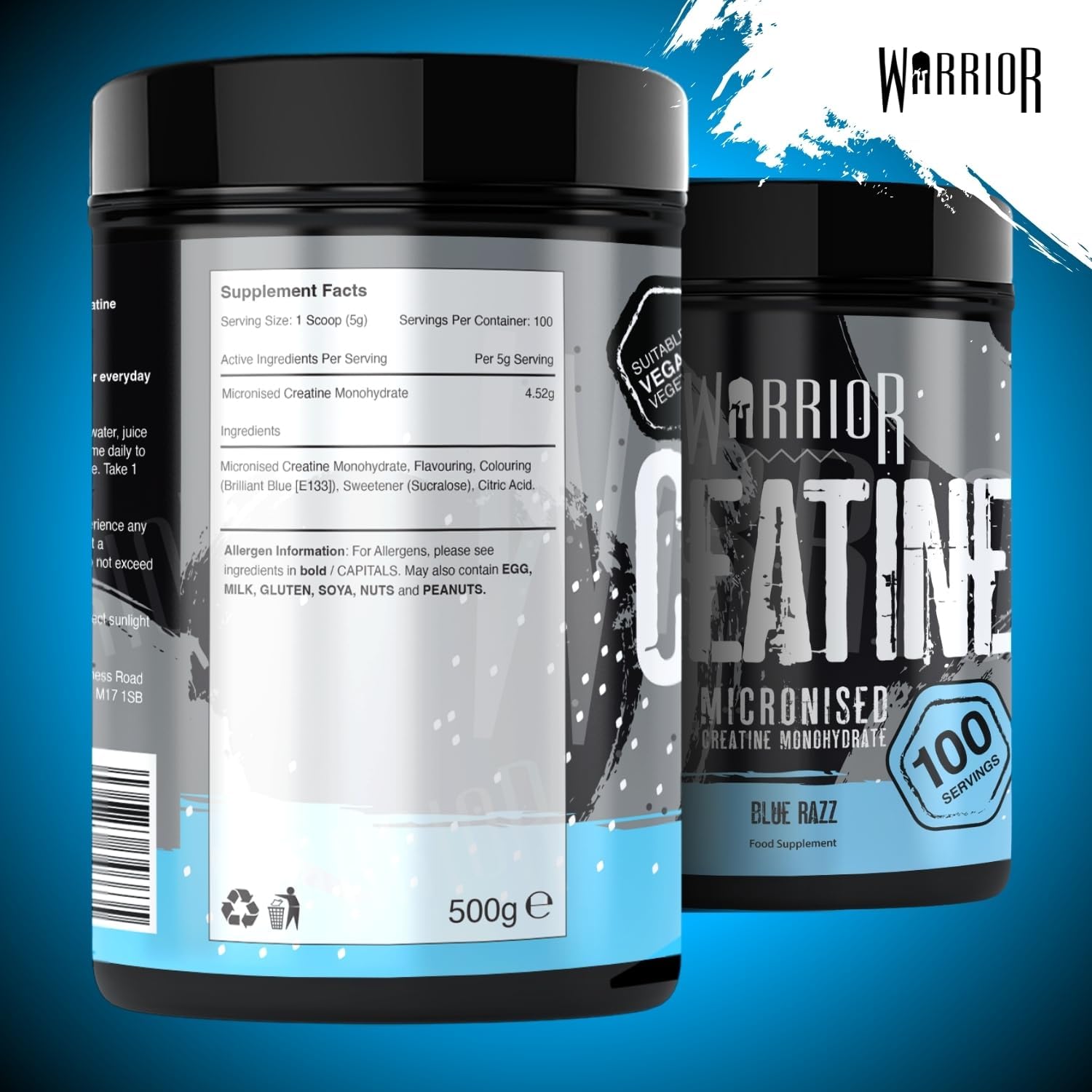 Warrior Creatine 500g - Hỗ Trợ Tăng Sức Mạnh, Sức Bền Năng Lượng Pre Workout, Bổ Sung Trước Khi Tập Của Anh